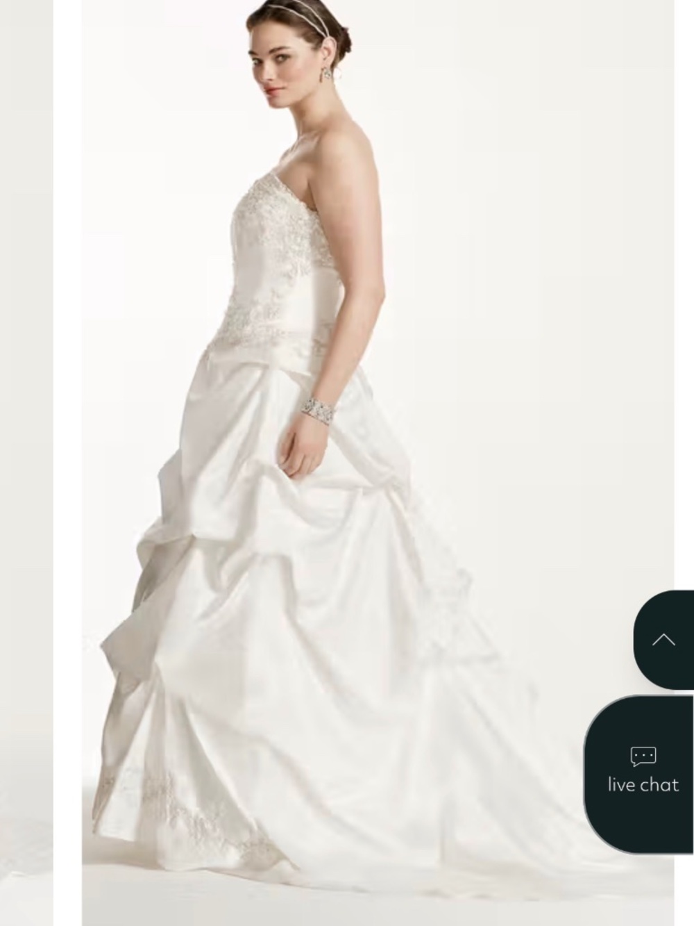 Satin Ivory Wedding Dress with Train Size 10XL